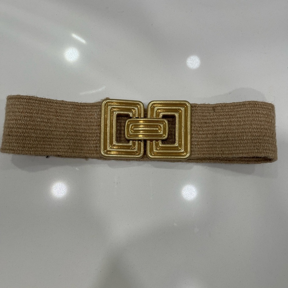 Zara Tan and Gold Art Deco Belt